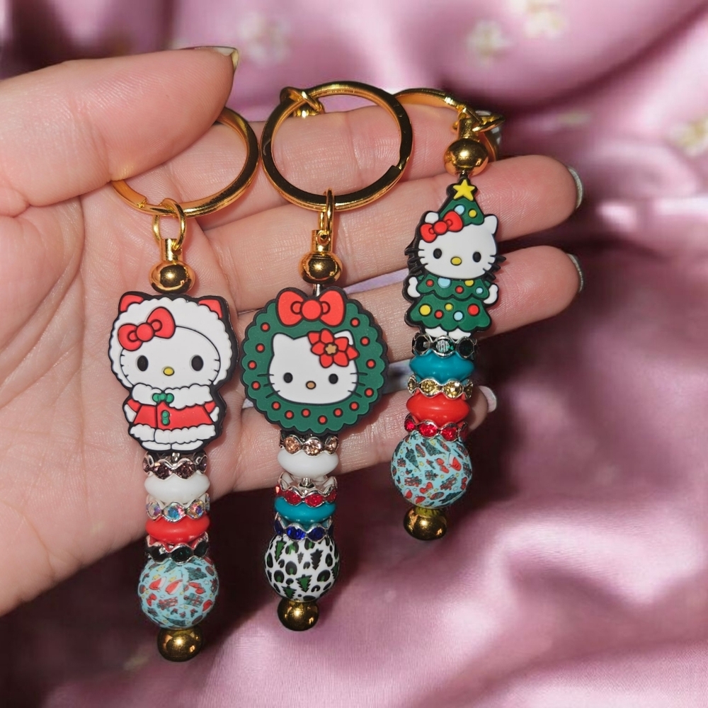 3/$18 Hello Kitty Christmas Keychains Set Of 3